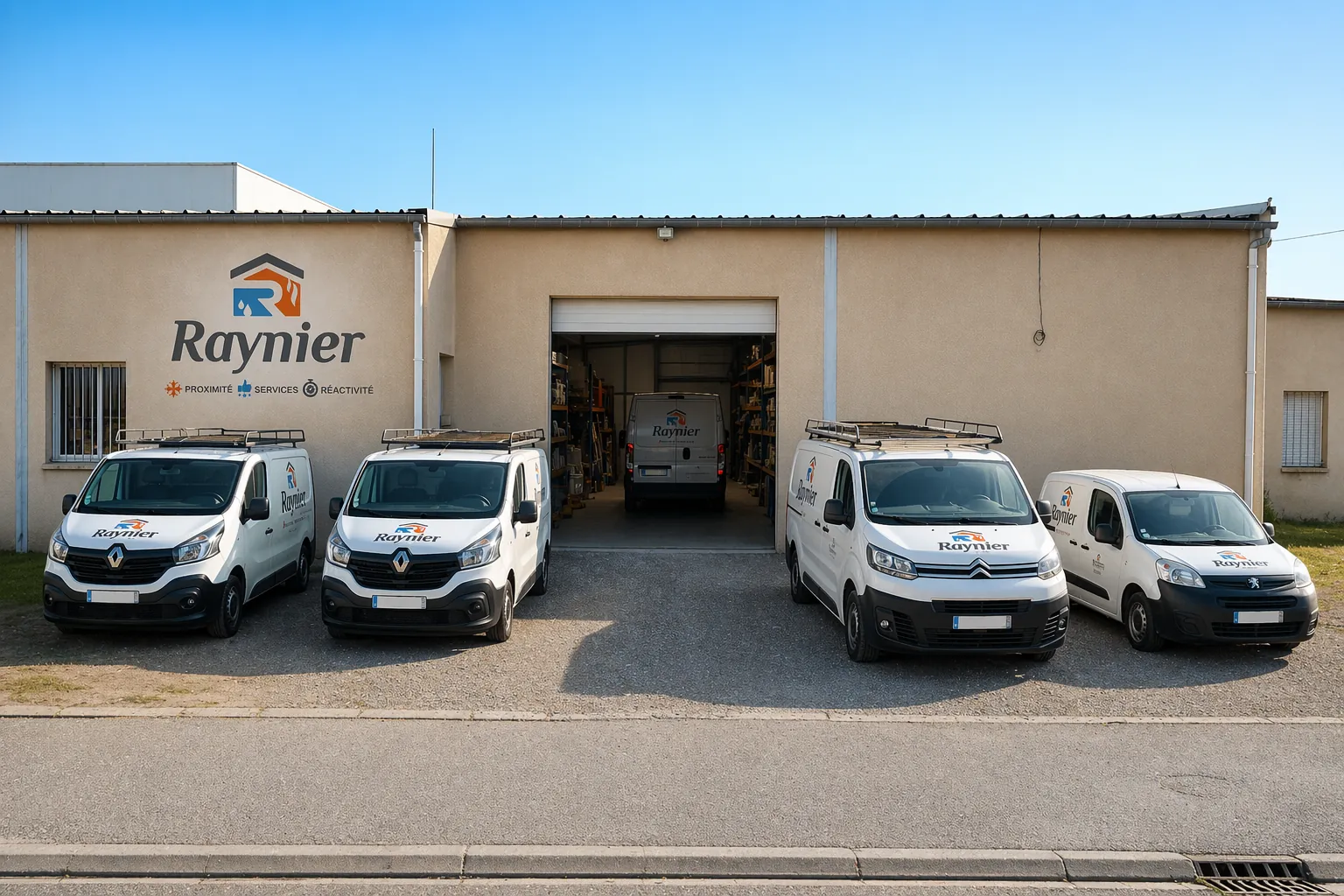 Devanture de Raynier Entreprise, plombier chauffagiste à Carcassonne dans l'Aude